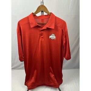 Men Nike Ohio State University Dri-Fit Red Polo Golf Shirt Size XL